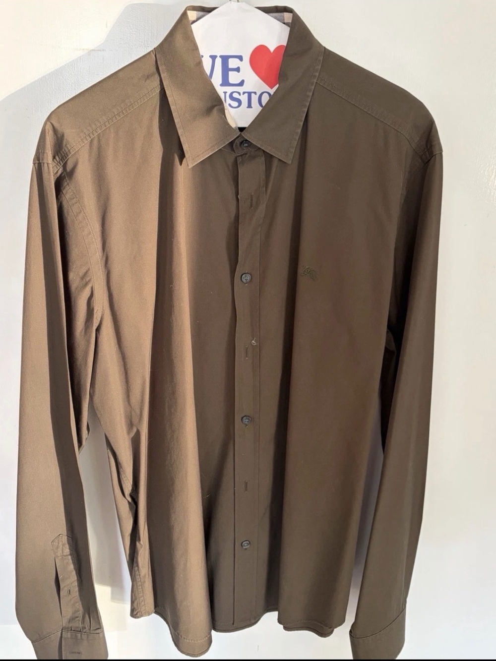 Burberry Brit Shirt Men’s Brown Check Flip Cuff Long Sleeve Button Up Size XL